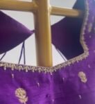 pure silk hand embroidery blouse/modern saree maggam blouse/purple zardosi blouse/wedding hand embroidered blouse/bridal ready made blouse