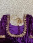pure velvet hand embroidery blouse /modern saree maggam blouse/purple zardosi blouse / hand embroidered blouse/purple ready made blouse