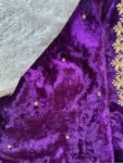 pure velvet hand embroidery blouse /modern saree maggam blouse/purple zardosi blouse / hand embroidered blouse/purple ready made blouse