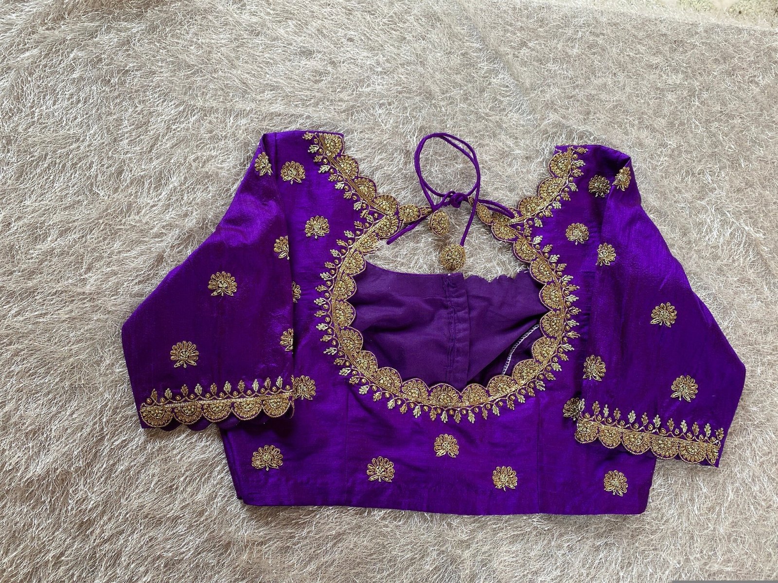 pure silk hand embroidery blouse/saree maggam blouse/purple zardosi blouse usa/hand embroidered moderblouse/purple ready made blouse zardosi
