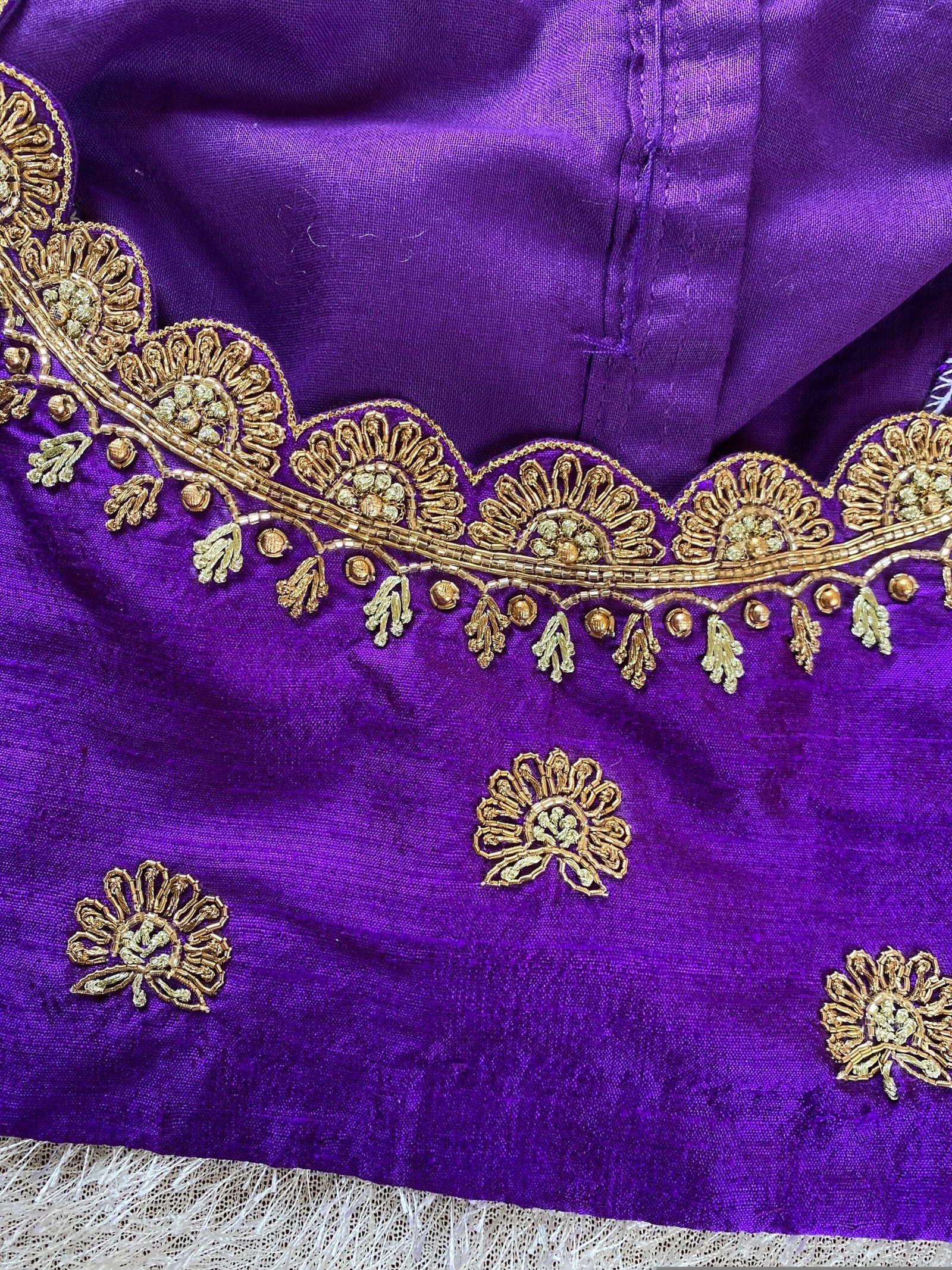 pure silk hand embroidery blouse/saree maggam blouse/purple zardosi blouse usa/hand embroidered moderblouse/purple ready made blouse zardosi