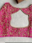 pure silk hand embroidery bridal blouse/maggam blouse/pink bridal work blouse/pink hand embroidered blouse/heavy embroidery wedding blouse