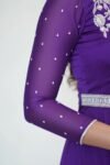 Hand embroidered Anarkali with dupatta/purple anarkali suit/georgette anarkali dupatta USA/Indian dresses/purple anarkali dupatta belt set