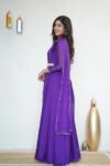 Hand embroidered Anarkali with dupatta/purple anarkali suit/georgette anarkali dupatta USA/Indian dresses/purple anarkali dupatta belt set