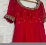 Hand embroidered red Anarkali dress /anarkali suit set/anarkali with dupatta USA/red anarkali kurta with dupatta/red anarkali suit dupatta