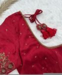 pure silk hand embroidery blouse/saree maggam blouse/red zardosi blouse/red hand embroidered moderblouse/red ready made blouse zardosi usa