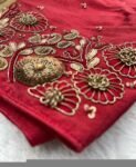 pure silk hand embroidery blouse/saree maggam blouse/red zardosi blouse/red hand embroidered moderblouse/red ready made blouse zardosi usa