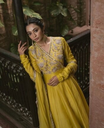 Anarkali usa/anarkali kurta with dupatta/yellow full sleeve dress/hand embroidery anarkali/yellow anarkali dress/anarkali with dupatta pant