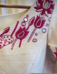 pure silk hand embroidery blouse/cream maggam blouse/pure raw silk zardosi blouse/hand embroidered blouse/cream designer ready made blouse