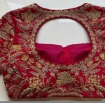 pure silk hand embroidery bridal blouse/ maggam blouse/red bridal zardosi blouse/red hand embroidered blouse/heavy embroidery wedding blouse