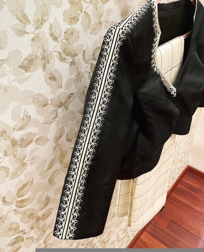 pure silk hand embroidery blouse/saree maggam blouse/black zardosi blouse/hand embroidered moderblouse/black and white ready made blouse usa