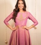Hand embroidered pink Tissue anarkali with dupatta/anarkali suit set /pink kurta with dupatta USA/Indian dresses/tissue suit with dupatta