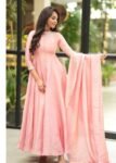 Hand embroidered peach Tissue anarkali with dupatta/anarkali suit set /peach kurta with dupatta USA/Indian dresses/tissue suit with dupatta