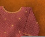 Pure silk hand embroidery blouse/saree maggam light pink blouse/blush pink saree blouse/hand embroidered blouse/onion pink ready made blouse