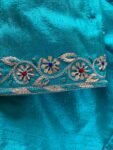pure silk hand embroidery blouse/blue maggam blouse /raw silk zardosi blouse/blue hand embroidered blouse/designer readymade handwork blouse