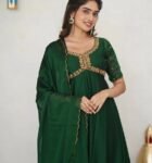 Hand embroidered green Anarkali/festive anarkali suit with dupatta/ green designer anarkali gown USA/green anarkali/Zardosi hand work dress
