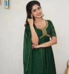 Hand embroidered green Anarkali/festive anarkali suit with dupatta/ green designer anarkali gown USA/green anarkali/Zardosi hand work dress