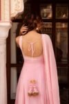 Hand embroidered pink Anarkali with dupatta/straight kurta suit set /pink kurta with dupatta USA/Indian dresses/pink suit set with dupatta s