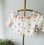 pure silk hand embroidery blouse/cream maggam blouse/pure raw silk zardosi blouse/hand embroidered blouse/cream designer ready made blouse