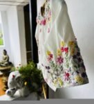 pure silk hand embroidery blouse/cream maggam blouse/pure raw silk zardosi blouse/hand embroidered blouse/cream designer ready made blouse