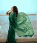 pure silk green sari set with hand embroidery blouse/saree with maggam blouse/raw silk zardosi blouse/hand embroidered blouse organza saree