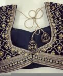 pure silk hand embroidery bridal blouse/ maggam blouse/black heavy embroideryblouse/ hand embroidered blouse/heavy embroidery wedding blouse