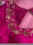 pure silk hand embroidery blouse/saree maggam blouse/hot pink zardosi blouse/hand embroidered blouse /magenta pink ready made blouse zardosi