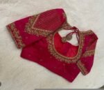 pure silk pink hand embroidery blouse/saree maggam blouse/pink maggam blouse/pink hand embroidered blouse/pink ready made handwork blouse