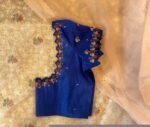 pure silk hand embroidery blouse/bluesaree maggam blouse/zardosi blouse usa/hand embroidered blouse/royal blue ready made blouse zardosi usa