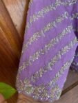 pure silk hand embroidery bridal blouse/maggam blouse/bridal zardosi blouse/lavender hand embroidered blouse/heavy stripes embroidery blouse