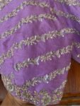pure silk hand embroidery bridal blouse/maggam blouse/bridal zardosi blouse/lavender hand embroidered blouse/heavy stripes embroidery blouse