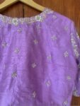pure silk hand embroidery bridal blouse/maggam blouse/bridal zardosi blouse/lavender hand embroidered blouse/heavy stripes embroidery blouse