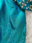 pure silk hand embroidery blouse/saree maggam blouse/blue zardosi blouse/turquoise blue embroidered blouse/blue ready made blouse zardosi