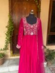Pink Anarkali suit usa/anarkali kurta full sleeve/pink full sleeve anarkali/full sleeve dress anarkali/Indian dresses/hot pink anarkali usa