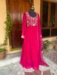 Pink Anarkali suit usa/anarkali kurta full sleeve/pink full sleeve anarkali/full sleeve dress anarkali/Indian dresses/hot pink anarkali usa