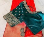 pure silk hand embroidery blouse/saree maggam blouse/green zardosi blouse usa/hand embroidered moderblouse/green ready made blouse zardosi