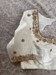 pure silk hand embroidery blouse/modern maggam blouse/multi colored cream zardosi blouse/hand embroidered blouse/off white ready made blouse