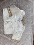 pure silk hand embroidery blouse/saree maggam cream blouse/cream blouse/white hand embroidered blouse/ready made blouse zardosi/blouses usa