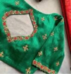 pure silk hand embroidery blouse/saree maggam blouse/green zardosi blouse/hand embroidered moderblouse/green ready made blouse zardosi usa