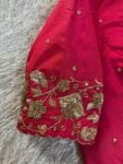 pure silk hand embroidery blouse/saree maggam blouse/red zardosi blouse/pink hand embroidered moderblouse/pink ready made blouse zardosi usa
