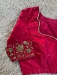 pure silk hand embroidery blouse/saree maggam blouse/red zardosi blouse/pink hand embroidered moderblouse/pink ready made blouse zardosi usa