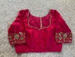 pure silk hand embroidery blouse/saree maggam blouse/red zardosi blouse/pink hand embroidered moderblouse/pink ready made blouse zardosi usa