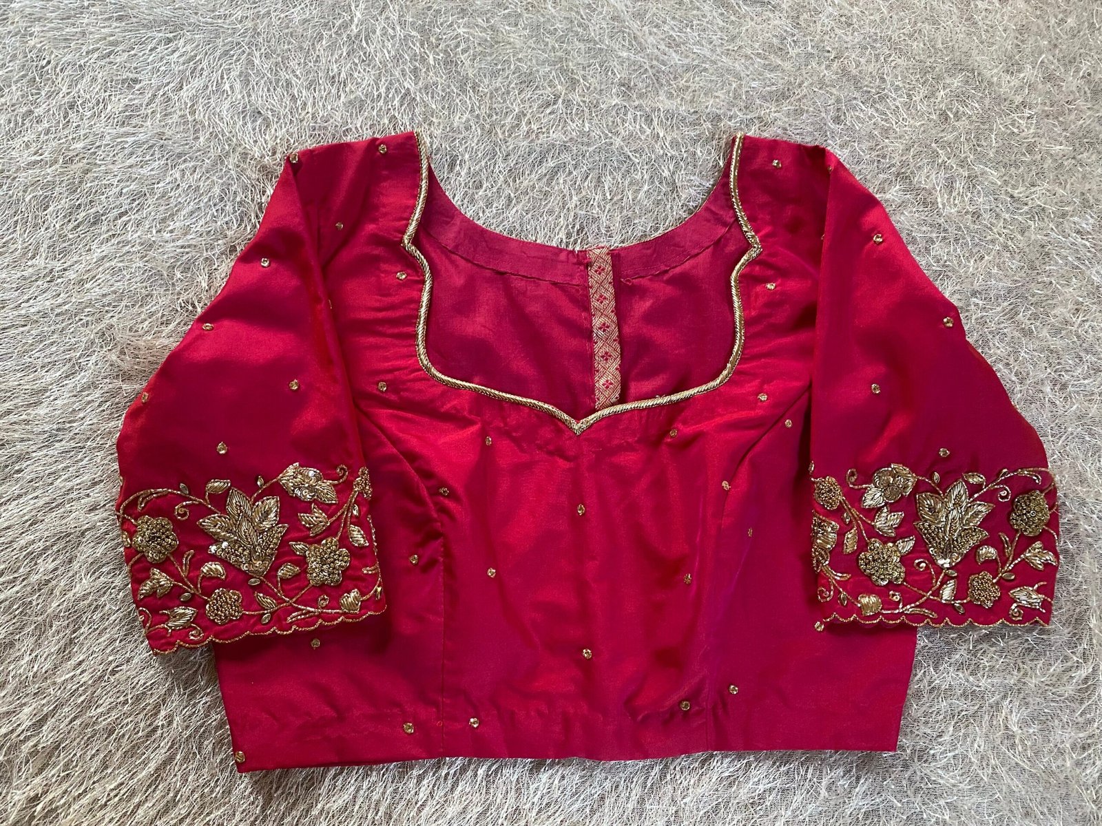 pure silk hand embroidery blouse/saree maggam blouse/red zardosi blouse/pink hand embroidered moderblouse/pink ready made blouse zardosi usa