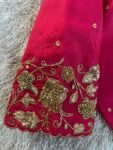 pure silk hand embroidery blouse/saree maggam blouse/red zardosi blouse/pink hand embroidered moderblouse/pink ready made blouse zardosi usa