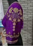 pure silk hand embroidery blouse/saree maggam blouse/purple zardosi blouse usa/hand embroidered moderblouse/ready made blouse zardosi usa