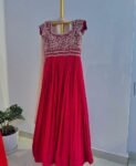 Anarkali suit usa/anarkali red kurta shor sleeve/wine red sleeve anarkali/burgundy red anarkali/heavy hand embroidered anarkali with dupatta