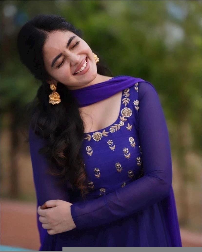 Hand embroidered Anarkali with dupatta/dark blue anarkali suit/georgette anarkali dupatta USA/Indian dresses/royal blue anarkali dupatta set
