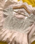Anarkali suit usa/peach anarkali kurta/peach short sleeve anarkali/cream anarkali/light peach heavy hand embroidered anarkali with dupatta