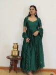 Hand embroidered green Anarkali/festive anarkali suit with dupatta/ green designer anarkali gown USA/green anarkali/Zardosi hand work dress