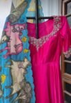 kalamkari anarkali dupatta/anarkali suit set/anarkali kurta dupatta/Indian dresses/anarkali dress with Kalamkari’s dupatta/kalamkari dress